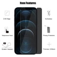 thumbnail image 3 of UZWZW (4+2) for iPhone 12 Pro (6.1 inch) Privacy Screen Protector Tempered Glass with Camera Lens Protector, 3 of 7