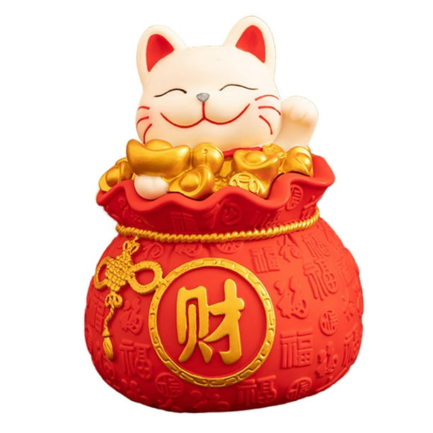 Figura decorativa de escritorio con forma de gato de la suerte, para regalo de vacaciones Estilo B