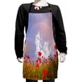 thumbnail image 1 of Poppy Kids Apron, Meadow with Poppies and Rainbow Reflection in Air Sky Happiness Concept, Boys Girls Apron Bib with Adjustable Ties for Cooking Baking Painting, Red Green Blue, by Ambesonne, 1 of 2