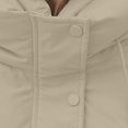 thumbnail image 5 of Women's Short Puffer Jacket, Hooded Quilted Coat, Casual Bomber Style Outerwear, Lightweight Warm Winter Coat, Loose Fit Cropped Padded Jacket, Everyday Wear Khaki XL, 5 of 9