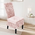 thumbnail image 4 of PpgejGEK Thickened Stretchy Velvet Chair Cover with Skirt Solid Color Universal Fit for Home and Hotel High-Back Chairs Polyester Elastic Pink Silver Grey Beige Black White Snug Fit Decor, 4 of 6