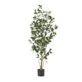 thumbnail image 2 of DSstyles 5.33Ft Laurel Trees Artificial Indoor Outdoor, Tall Faux Potted Tree With Sturdy Iron Frames Fake Decorative Plants For Balcony, Backyard And Garden Porch Decor, 2 of 6