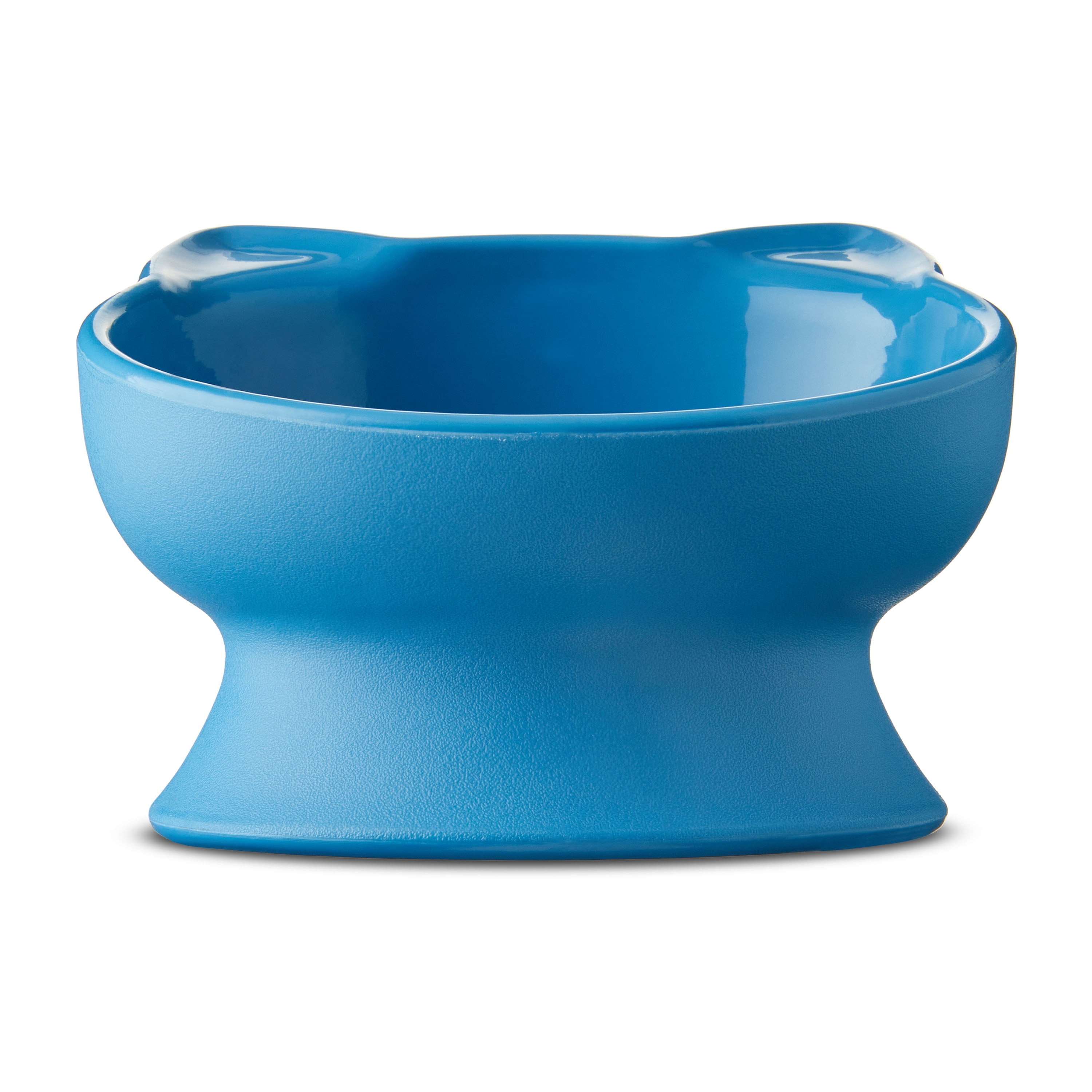 Vibrant Life 0.8-Cup Plastic Elevated Cat Ear Bowl, Blue