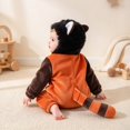 thumbnail image 4 of CUZIBR Newborn Halloween Costumes Boy Girl Fuzzy Onesie Animal Romper Jumpsuit Hooded Zip Up Long Sleeve Soft Cosplay Party Clothes,Orange,6-9 Months, 4 of 8