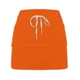 thumbnail image 6 of BiZtdJrK Women Yoga Skorts Drawstring High Waist Athletic Skort Lightweight Stretch Running Skirts with Shorts on sale clearance 2025 Orange S, 6 of 9