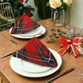 thumbnail image 2 of Coolnut Soft Reusable Satin Table Decorative Napkins, 20x20InX4 PCS Scottish Plaid, Family Dinner Wedding Banquet, Cocktail Party, Kitchen, Birthday Party Washcloth Gift, 2 of 7