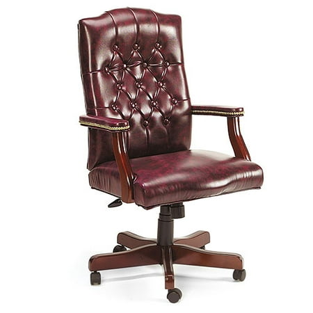 Classic Executive Chair, Oxblood Vinyl - Walmart.com