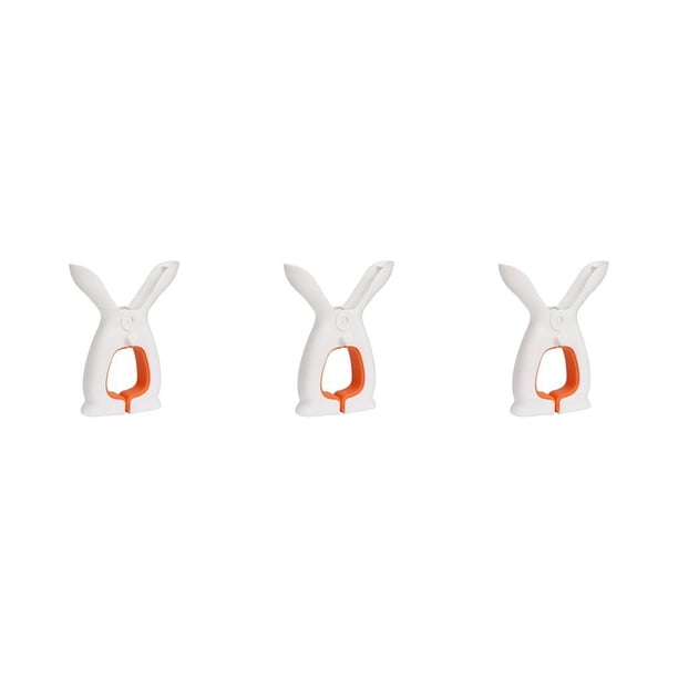 Inteprter Pasador para la colada, pinza colgante antideslizante para secar la ropa, pinza decorativa portátil para el hogar, clavija grande Naranja Blanco Grande 3Conjunto