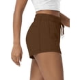 thumbnail image 3 of Sundazz Womens Sweat Shorts High Waisted Running Gym Workout Shorts Summer Casual Shorts with Pockets,Coffee,L, 3 of 9