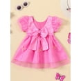 thumbnail image 3 of GXFC Little Girls A-line Dress 1T 2T 3T 4T 5T 6T Kids Girls Short Sleeve Tiered Butterfly Print Dress Mesh Tulle Dress Children Girls Summer Princess Dress, 3 of 9