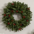 thumbnail image 4 of Nearly Natural Green 30" Lighted Pine Holiday Wreath Berries and Pinecones, 4 of 6