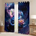 thumbnail image 2 of Feelyou Lotus Fairy Dragon Curtains Pack of 2 (42x84 Each) for Kids Boys Girls, Starry Sky Animal Curtains Blackout, Blue Pink, 2 of 6