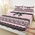 thumbnail image 4 of Erosebridal Black Bowtie Full Size Sheets,Retro Floral Abstract Geometric Dots Bed Sheets For Kids Girls 4pcs, 4 of 6