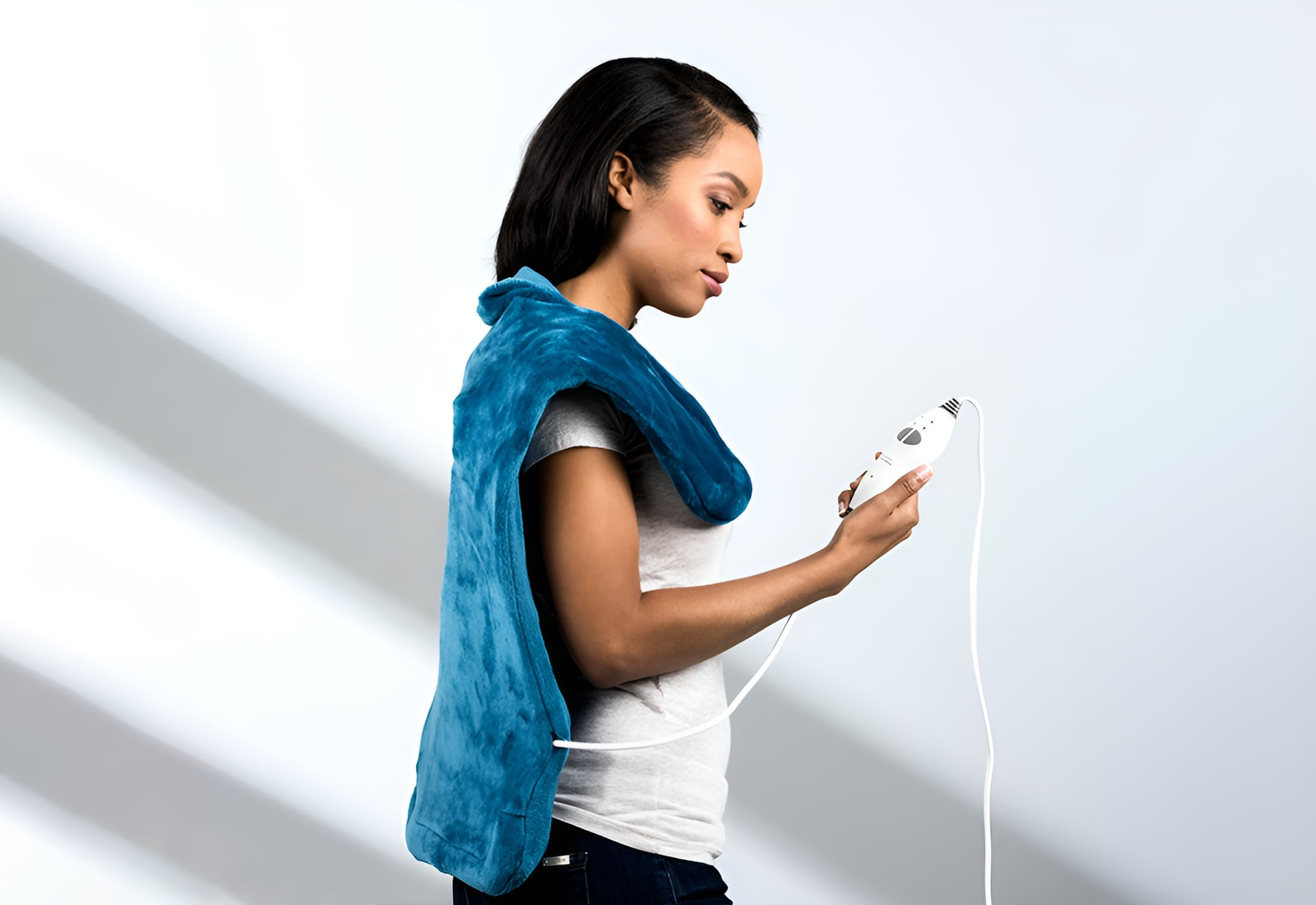 Thermapulse Relief Wrap, Heat and Massage Therapy for Shoulders and Back, Burgundy, As Seen on TV