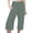 Mint Green, variant on Women's Linen Elastic Waist Casual Sports Cropped Pants Mint Green XXXL