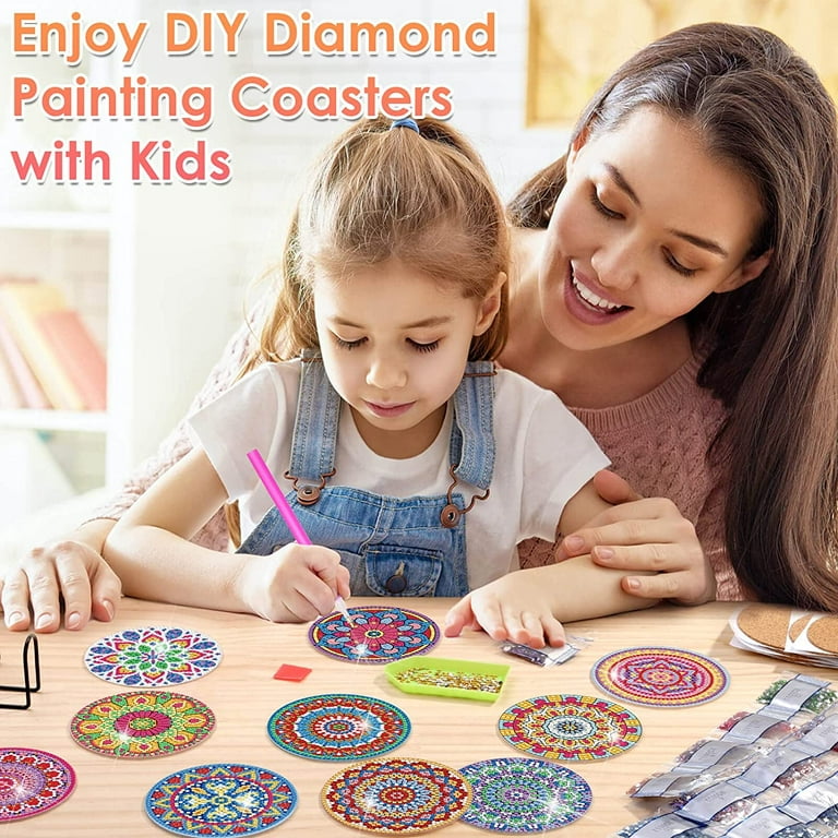 8Pcs Christmas Diamond Painting Coasters Kits, DIY Life Coaster Diamond Art  Kits for Adults Kids Beginners, Christmas Small Diamond Painting Kits