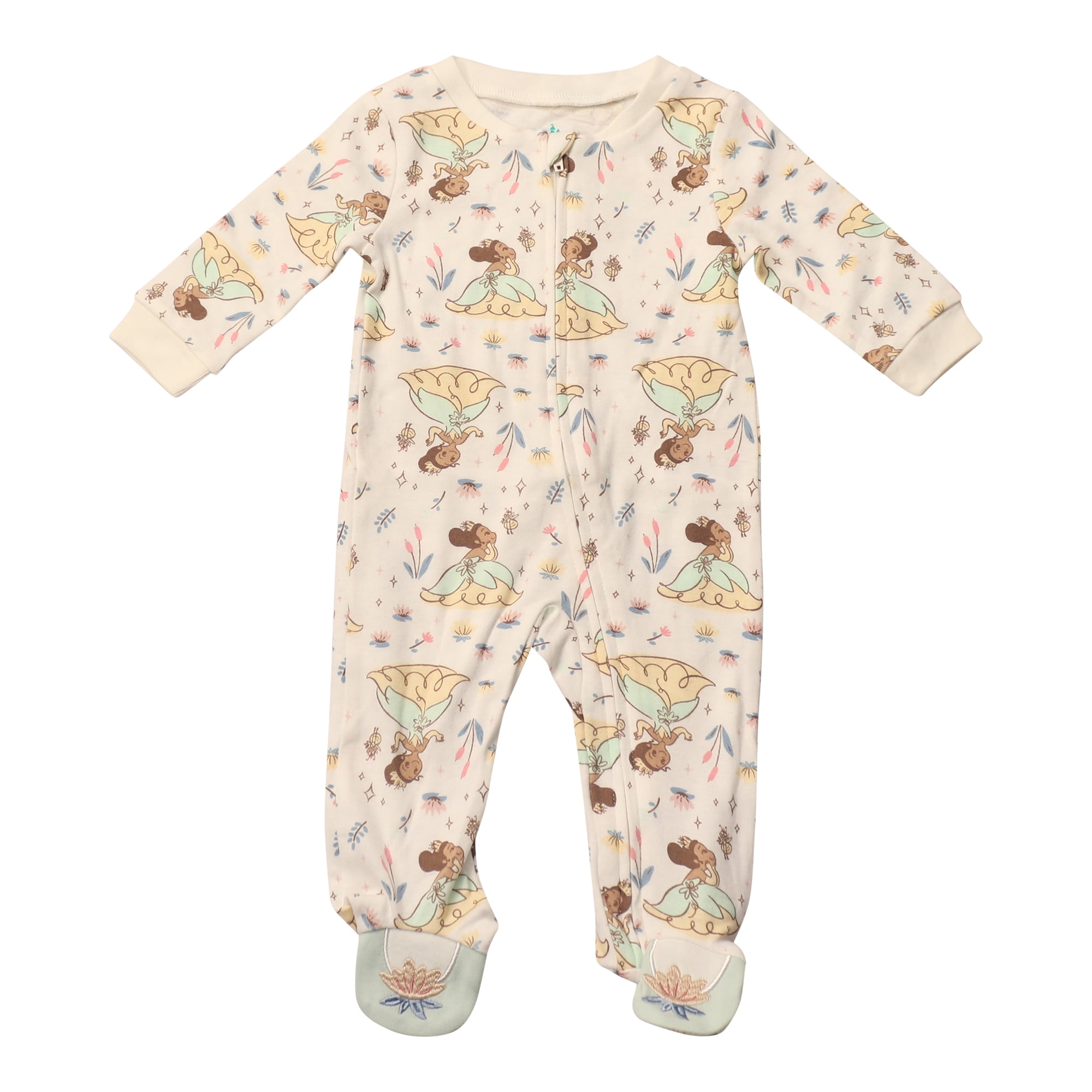 Disney Clothes Baby Girls 2-Pack Quilted Footie Coveralls - Minnie Mouse, Princess Cinderella and Tiana Bodysuits (0/3M-6/9M)