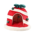 thumbnail image 3 of Cama navideña para mascotas, bonito nido semicerrado para gatos, caja de regalo navideña con forma suave, camas navideñas para gatos y perros pequeños, 3 of 8