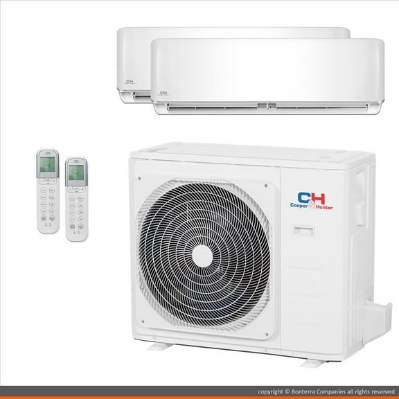 Cooper & Hunter Mini Split Air Conditioner Heat Pump 2 Zone 9000 24000 BTU 23 Seer