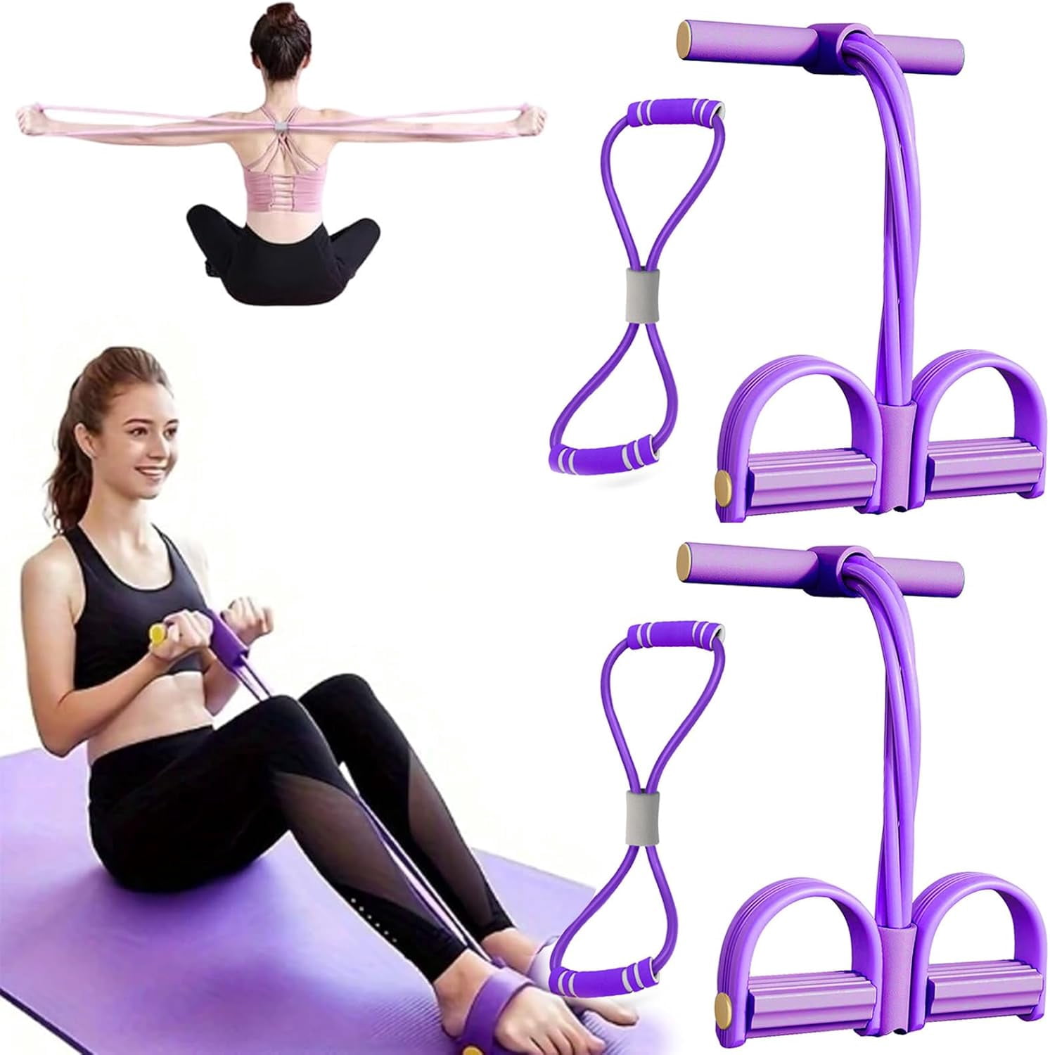 Elastic Bands Adjustable Elastic Workout Band With Buckle - Open-Ended ...