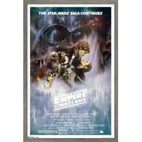 Star Wars: The Empire Strikes Back - The Saga Continues One Sheet Wall Poster, 22.375" x 34", Framed