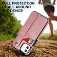 thumbnail image 5 of Design for iPhone 11/Eleven Phone Case with Screen Protector Adjustable Wrist Strap Kickstand Credit Card Slot Slim Shockproof Hybrid Rugged Protective Cover for iPhone11 Women 6.1" Rose Gold, 5 of 14