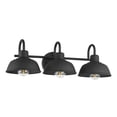 thumbnail image 2 of Hunter - Mill Valley 3-light Matte Black, Medium Size Vanity Light, Dimmable, Traditional Style, Vanity Shaped, for Bedrooms, Dining, Living Rooms - 48230, 2 of 8