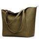 thumbnail image 1 of Bolso de mano KALIDI, tamaño grande, piel vegana, 23 litros, para mujer, color verde oliva, 1 of 7