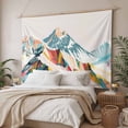 thumbnail image 3 of Mountains Teal Small Tapestry for Bedroom Wall Hanging Tapestry,Yellow Red Turquoise Abstract Painting Art Ceiling Backdrop Tapestries Poster Blanket Wall Decor for Teens Room Living Room 23" x 28", 3 of 8