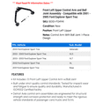 thumbnail image 2 of Front Left Upper Control Arm and Ball Joint Assembly - Compatible with 2001 - 2005 Ford Explorer Sport Trac 2002 2003 2004, 2 of 2