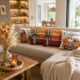 thumbnail image 2 of Throw Pillow Covers 18x18 Inch, Rustic Linen Printed Decorative Square Pillowcases, Farmhouse Holiday Cushion Covers for Couch Sofa Living Room Bedroom Outdoor Home Decor, 2 of 4