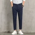 thumbnail image 4 of Pantalones de traje para hombre con corte drapeado y corte recto, para hombre, fluidos, lujosos, formales, elegantes, coreanos, reseñas, muchas prendas de vestir de primavera, 4 of 5