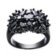thumbnail image 2 of XWSHYW Adornos Colgantes Anillo Ovalado de Cristal con Flores de Moda Negras, Joyería para Mujeres, Niñas, Cumpleaños, Día de San Valentín, Aniversario, 2 of 4