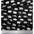 thumbnail image 2 of Soimoi Black Poly Georgette Fabric Cloud Nature Fabric Prints By Yard 52 Inch Wide, 2 of 5