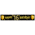 thumbnail image 3 of Glittery Gold Happy 16th Birthday Banner Backdrop Background Party Supplies Photography Props for Birthday Celebrations Party Decorations Photo Booth Decor, 3 of 7