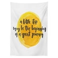 thumbnail image 3 of Ambesonne Saying Tablecloth Rectangular Table Cover, Positive Saying Design, 60"x84", Charcoal Grey Yellow, 3 of 4