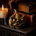 thumbnail image 5 of Halloween Jack-O'-Lantern Basket with Lid - Surprising Pumpkin Figurine Decor for Farmhouse Style Halloween Home Ornament, 4X4 inch Skull Shape Pumpkin, 5 of 6