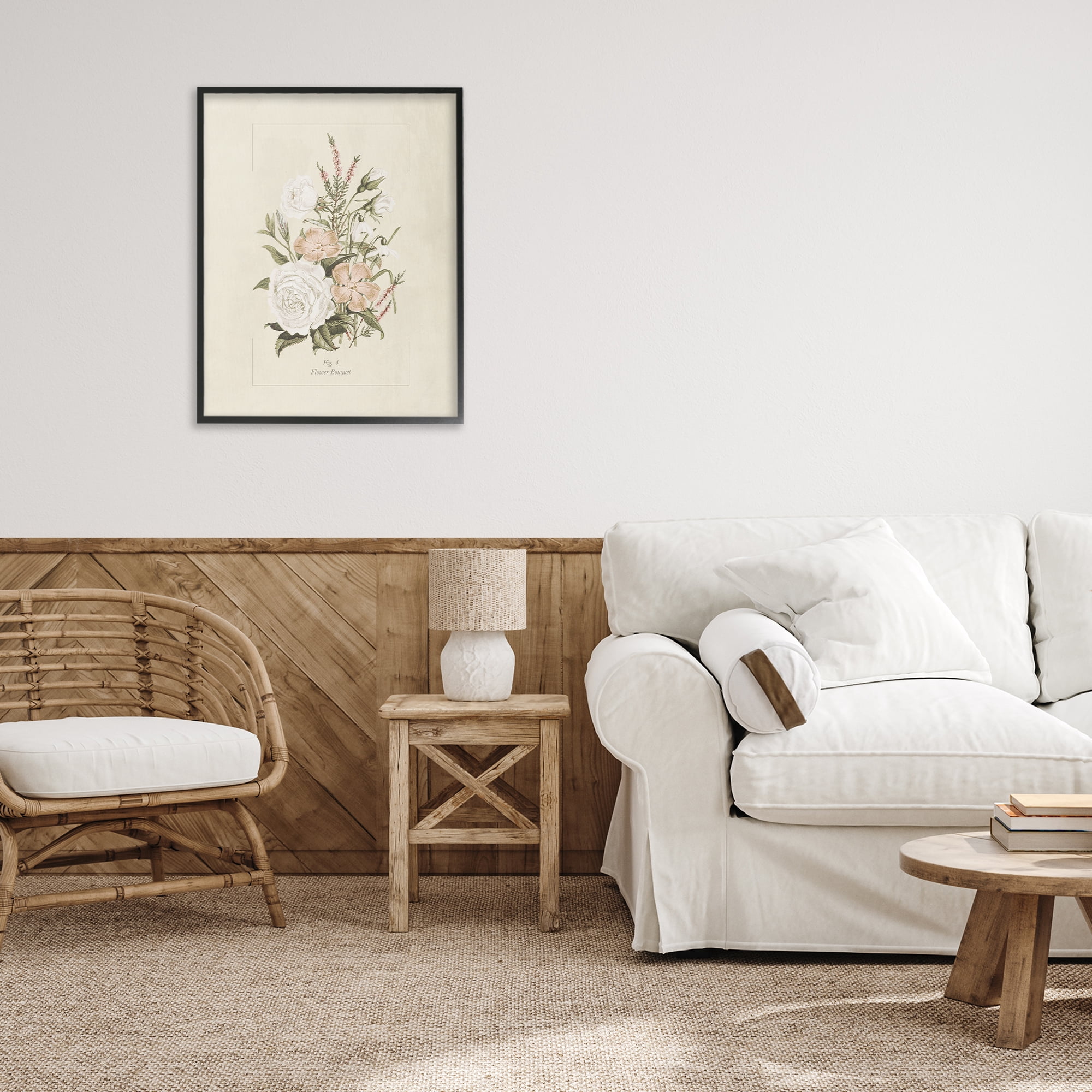 Stupell Industries Neutral & Soft Bouquet Study Black Framed Giclee Art, design by Dan Meneely