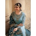 thumbnail image 3 of Ready to Wear Designer Lengha Suits Pakistani Indian Salwar Kameez Dress ( Sky Blue, XXL - 46 ), 3 of 6