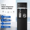thumbnail image 2 of IKT Self-Clean Bottom Loading Water Dooler Dispenser with Ice Maker for 5 Gallon Bottle 22lbs Daily Capacity Hot &Cold&Room Ice Full Alert Black, 2 of 9