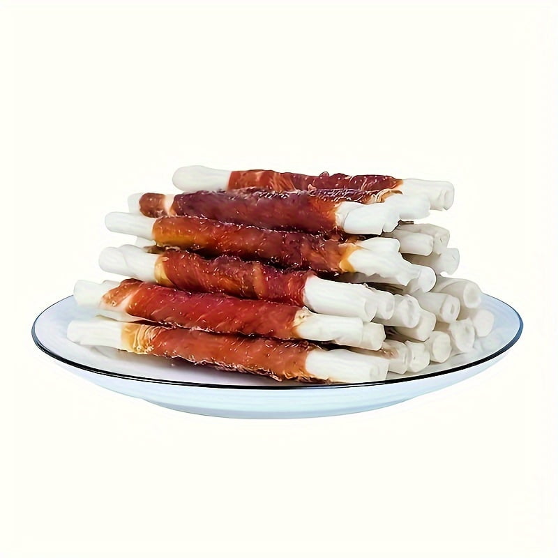 100g/500g(3.53oz/1.1LB) Duck Wrapped Rawhide Sticks, Dog Treats For Small, Medium, & Large Dog, Made With Real Duck, Rawhide - Healthy, Easily Digestible, Dog Chews Long Lasting
