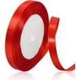 thumbnail image 1 of LAICAIW Solid Color Red Satin Ribbon, 3/8 Inches x 25 Yards Fabric Satin Ribbon for Gift Wrapping, Crafts, Hair Bows Making, Wreath, Wedding Party Decoration and Other Sewing Projects, 1 of 7