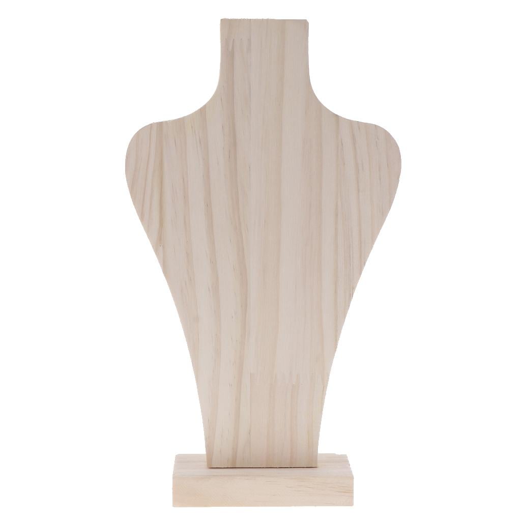3 Pieces Natural Wood Necklace Display Holder Jewelry Organizer Stand Hanging Rack Multipurpose Show Shelf, Home Decoration
