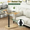thumbnail image 4 of Tray Table for Couch, 360° Swivel Height Adjustable End Table for Small Spaces, with Phone & Tablet Slot, Modern Small Coffee Snack Table for Sofa/Bed, Natural UTVT003R, 4 of 9