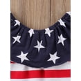 thumbnail image 5 of BemeyourBBs Newborn Baby Girl 4th of July Outfit Summer Bubble Romper Patriotic Independent Day Clothes Ruffle Sleeve Star Stripes Print Bodysuit Playsuit Fourth of July Outfits, 5 of 8