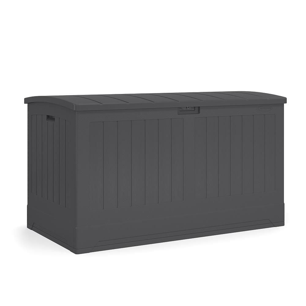 Suncast coffre de rangement extra large en résine de 200 gal, pour l’extérieur – Patio, terrasse ou jardin – Couleur Peppercorn