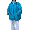 thumbnail image 2 of Dwaogom Women's Winter Cotton Jacket With Hood, Waist, And Plush To Overcome Waterproof Puffer Jacket Flannel Plaid Shacket Coats With Pockets, 2 of 5