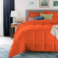 thumbnail image 4 of D.N.G. BEDDINGS Deluxe All Seasons Twin/Twin XL Size 800 Thread Count, Solid Orange Down Alternative 3 Piece Box Design Comforter Set 100% Egyptian Cotton, 4 of 6