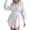 White, variant on OSOLU Solid Color Women Casual Sleeve Waist Asymmetrical Dress Shirt Blouse Skirt Leisure Sundress Wedding Guest Dresses For Women