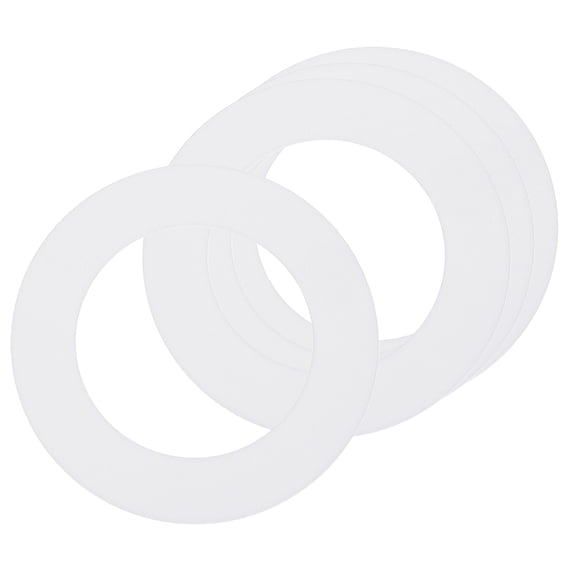 Uxcell 4 Pack Goof Rings for 3" Recessed Lights, 3.2" ID 4.9" OD Steel Flat Goof Trim Ring Can Light Cover Plate Flush Mount Can Converter for Ceiling Wall Hole Decorative, Matte White